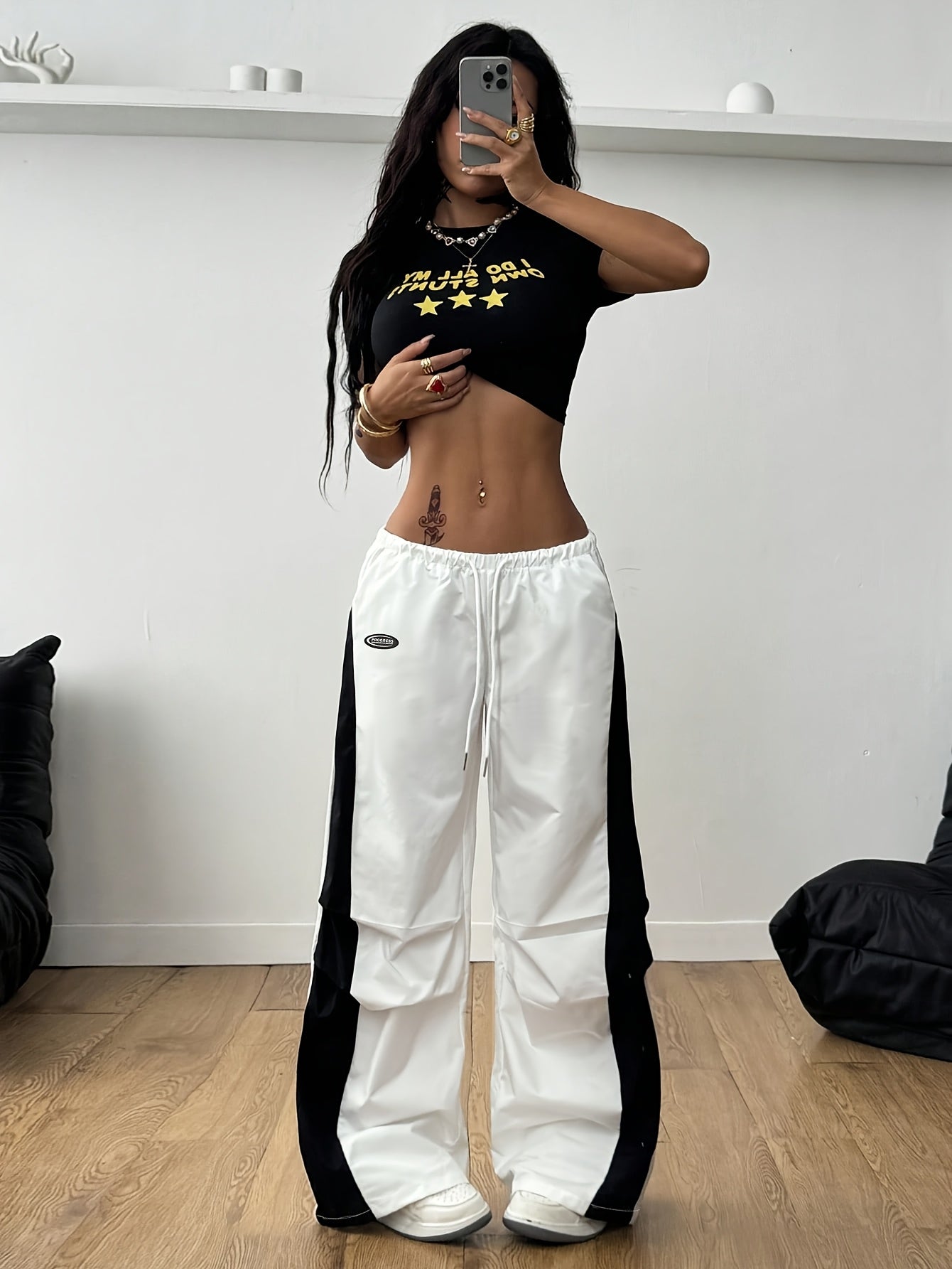GhostLeg Women'S Y2K Streetwear Wide-Leg Pants
