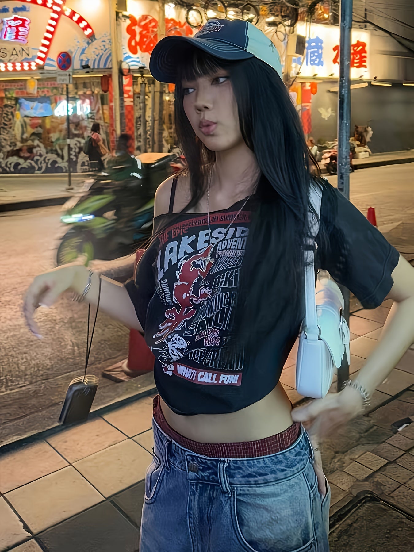 GHOSTWEAR Sexy One-Shoulder T-Shirt