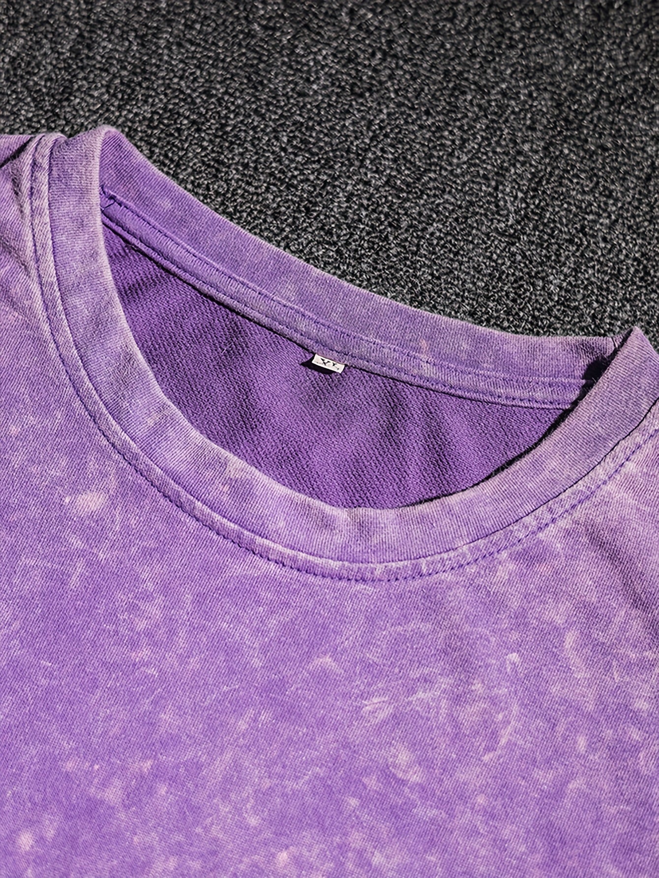 SAVAGESOUL Purple Vintage Washed Casual T-Shirt