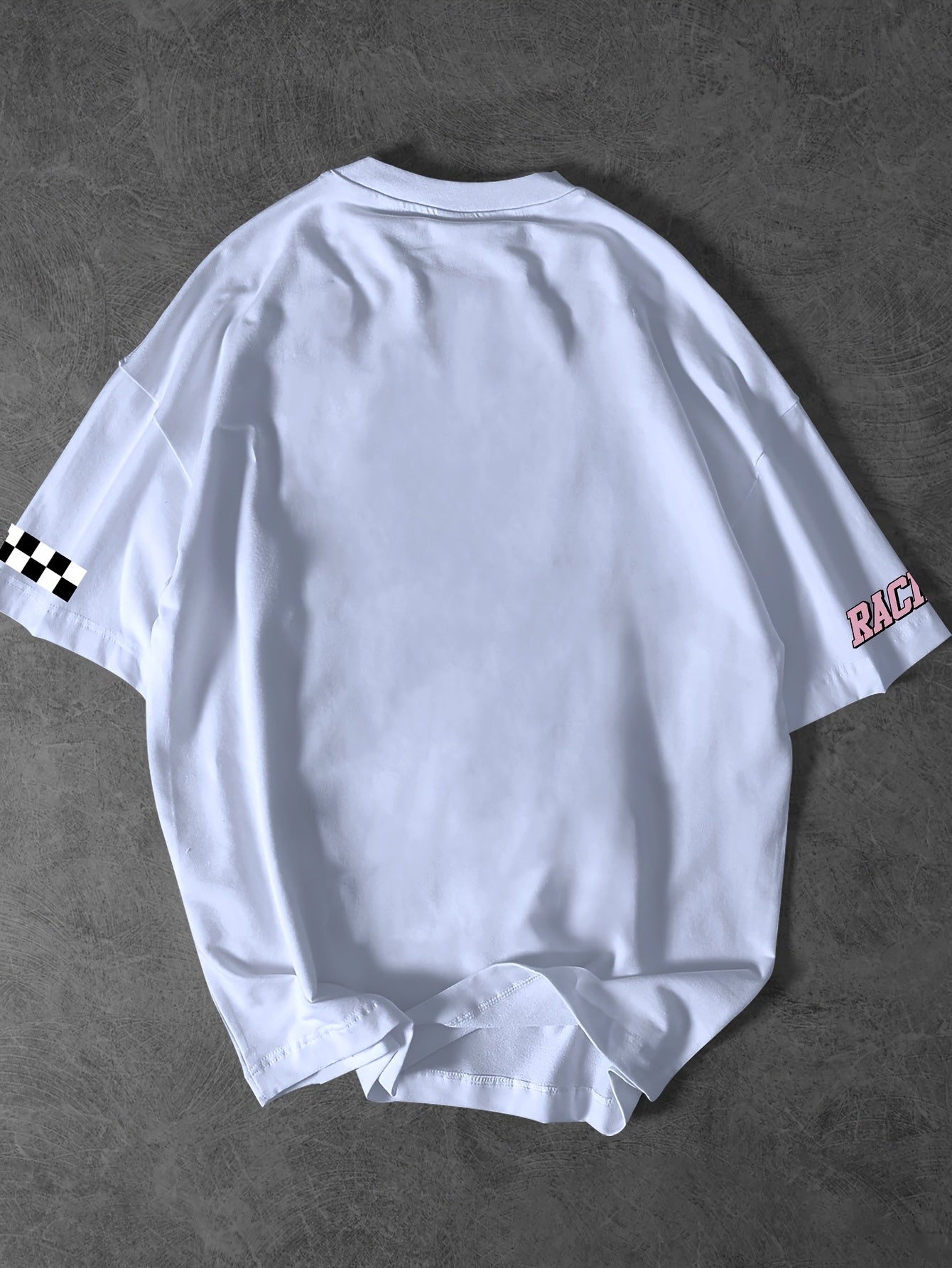 ROGUENATION Street Fashion Racing Print Loose Short-Sleeve T-Shirt
