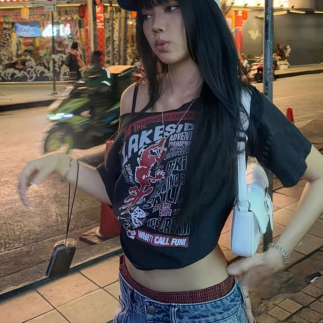 GHOSTWEAR Sexy One-Shoulder T-Shirt