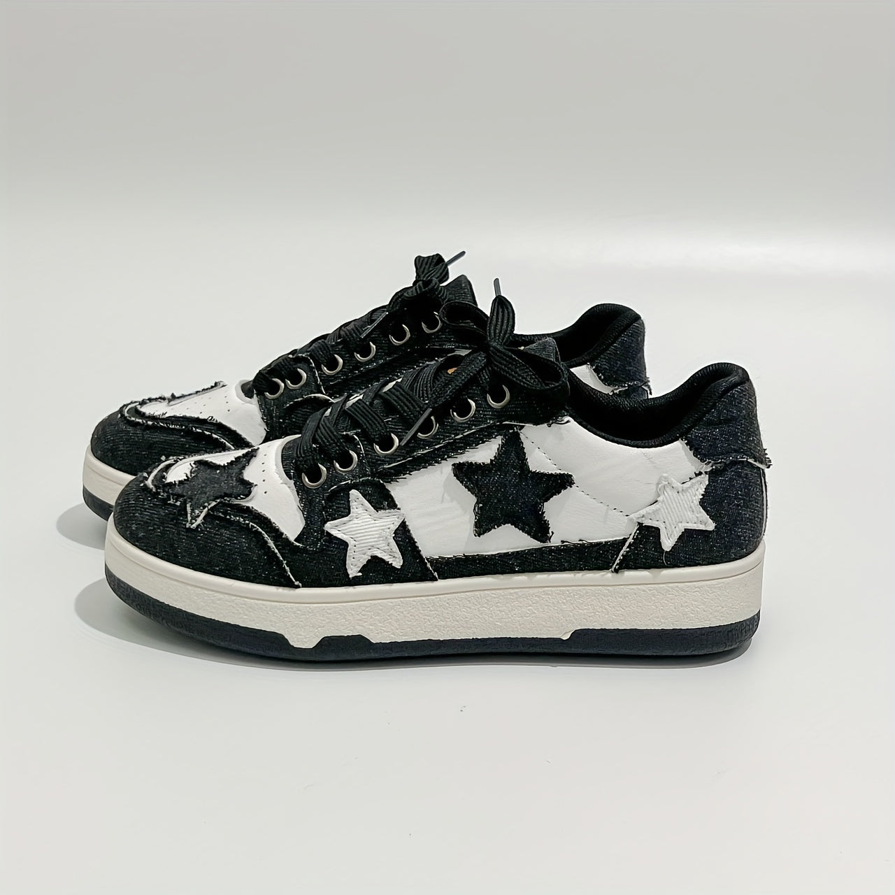 Pink Star-Embroidered Sneakers