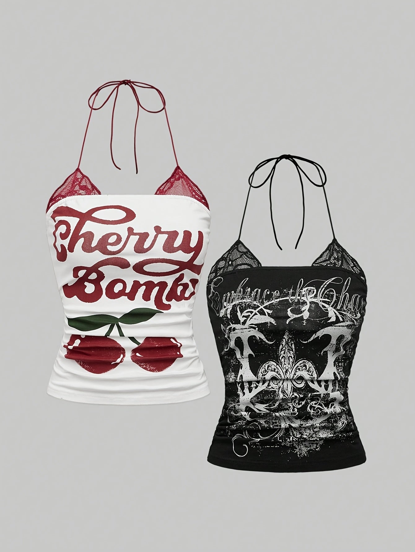 CHERRY VENOM New Fashionable Elegant Lace-Up Neckline Top