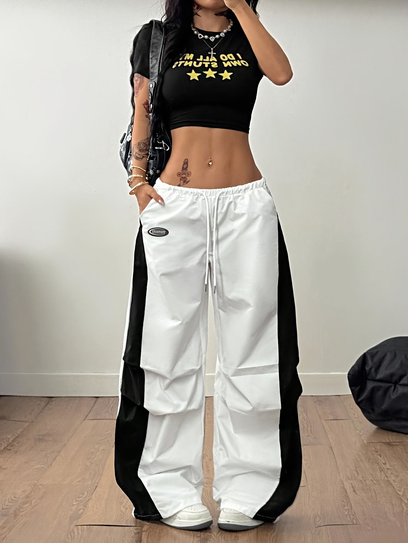 GhostLeg Women'S Y2K Streetwear Wide-Leg Pants