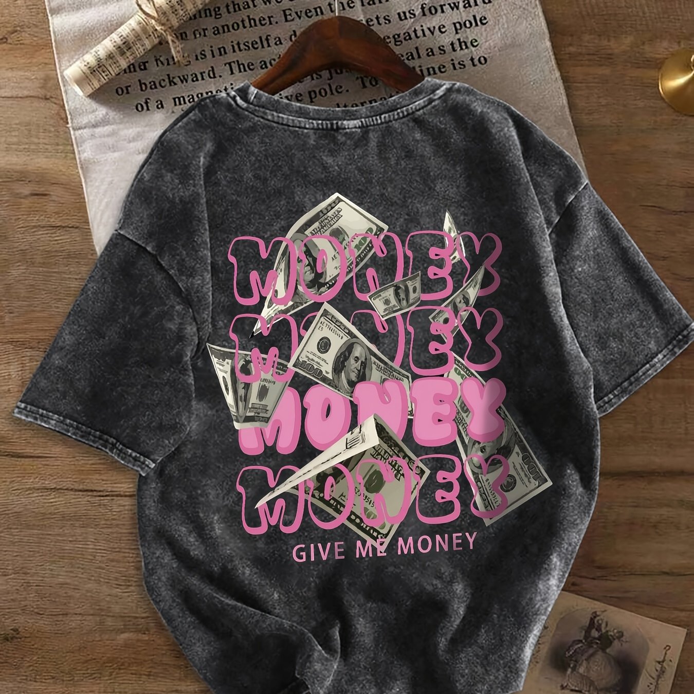 HOODHEX Vintage Money Graphic T-Shirt