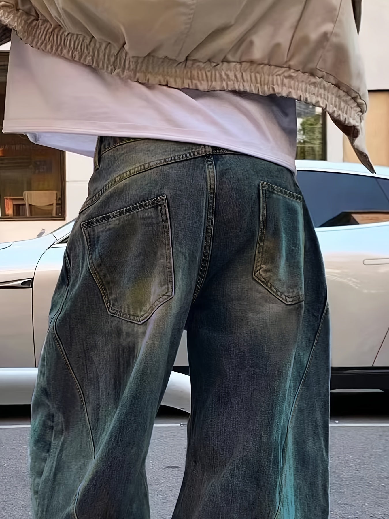 FireDenim Vintage Washed Loose Faux Denim