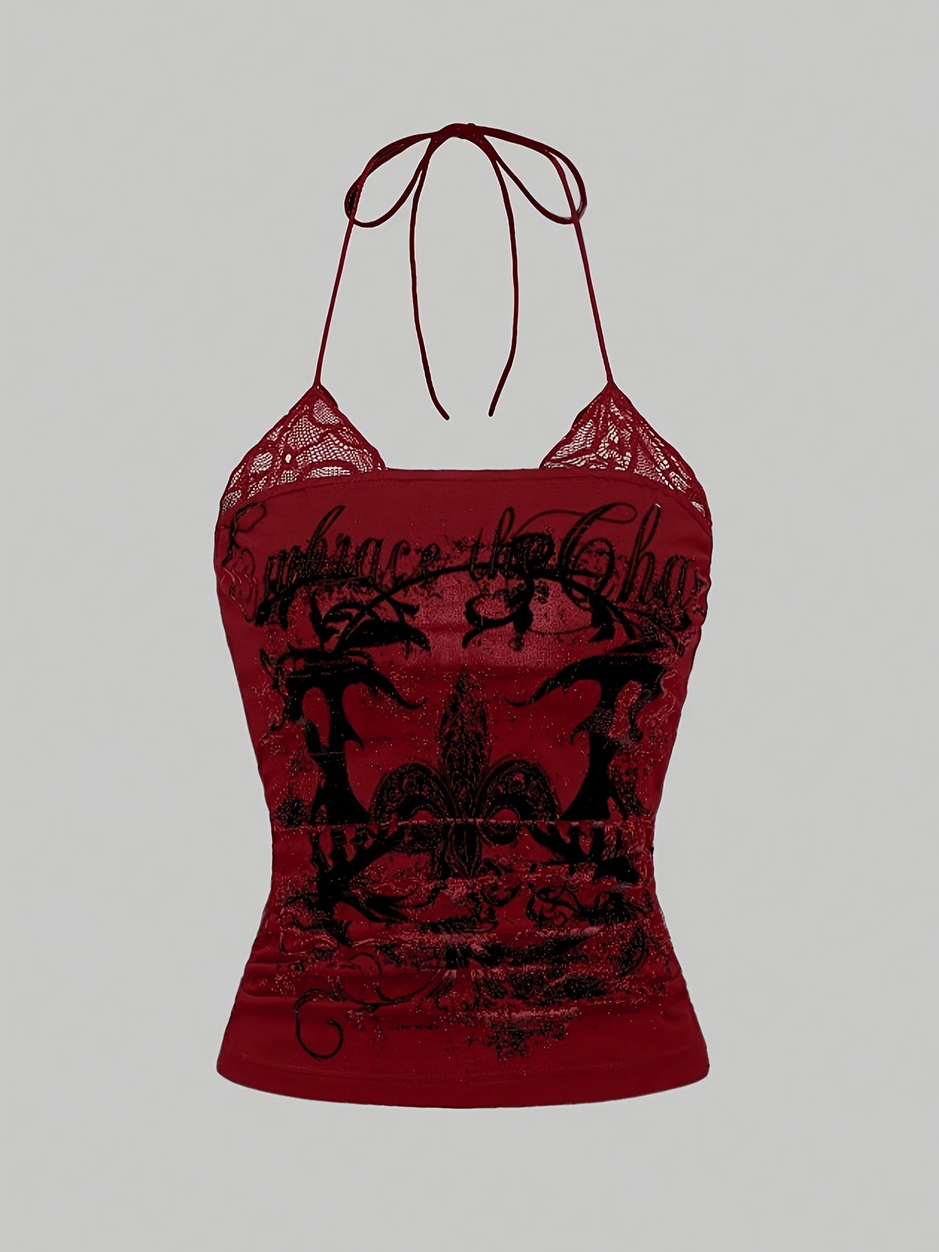 CHERRY VENOM New Fashionable Elegant Lace-Up Neckline Top