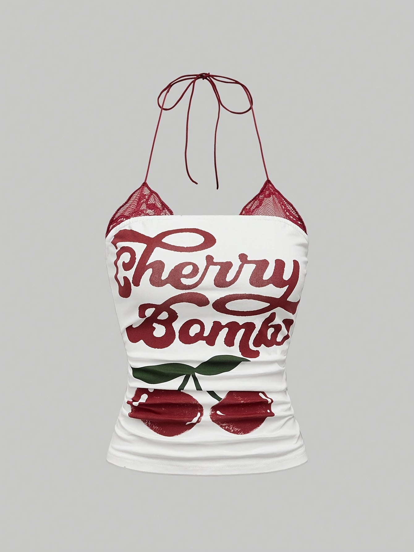 CHERRY VENOM New Fashionable Elegant Lace-Up Neckline Top