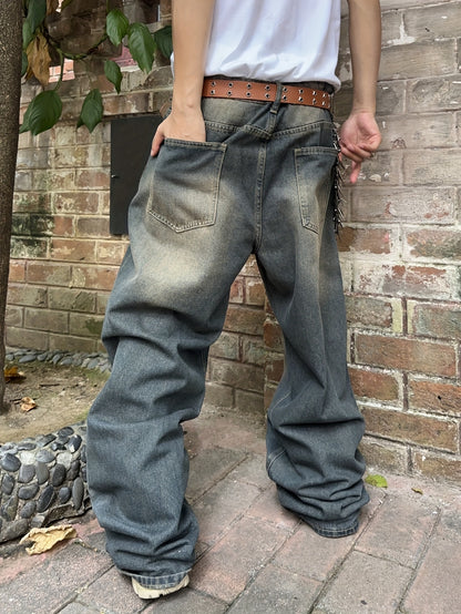 [Classic Hip-Hop Jeans] TitanPants  Rap Style Loose Wide-leg Jeans