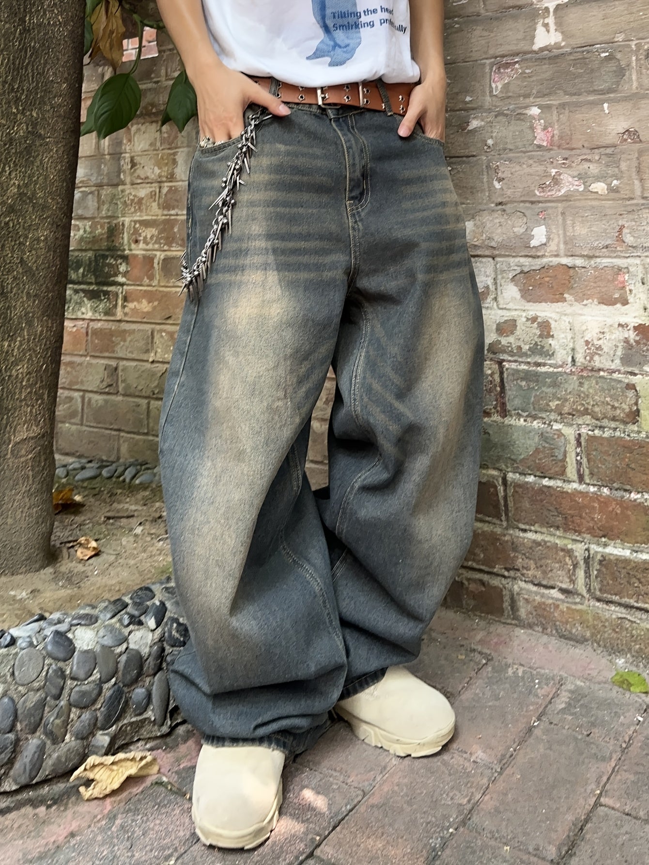 [Classic Hip-Hop Jeans] TitanPants  Rap Style Loose Wide-leg Jeans