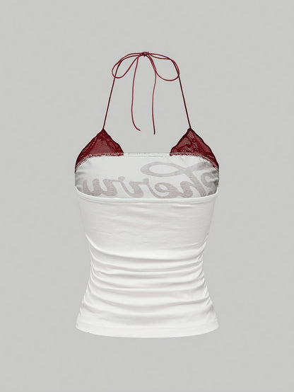CHERRY VENOM New Fashionable Elegant Lace-Up Neckline Top
