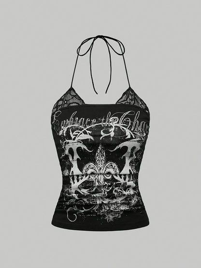CHERRY VENOM New Fashionable Elegant Lace-Up Neckline Top