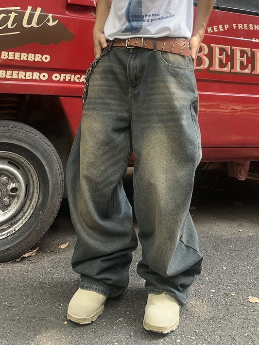 [Classic Hip-Hop Jeans] TitanPants  Rap Style Loose Wide-leg Jeans