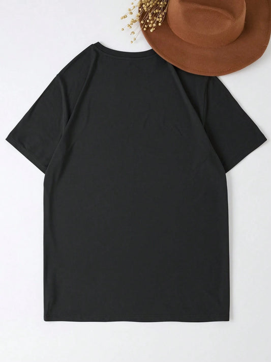 DARKHUSTLE Black Graphic T-Shirt