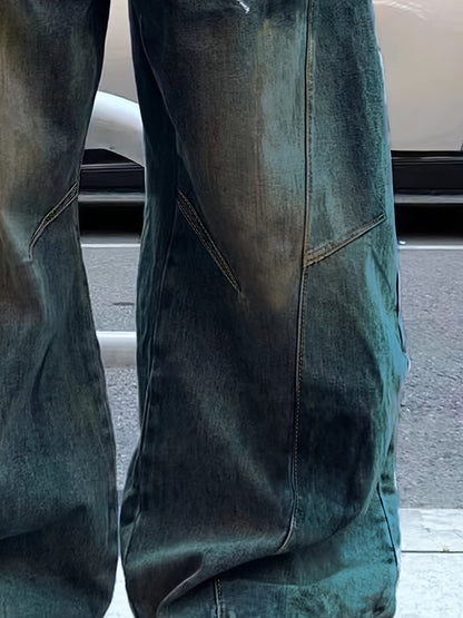 FireDenim Vintage Washed Loose Faux Denim
