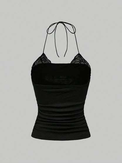 CHERRY VENOM New Fashionable Elegant Lace-Up Neckline Top