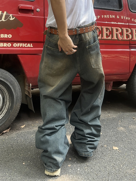 [Classic Hip-Hop Jeans] TitanPants  Rap Style Loose Wide-leg Jeans