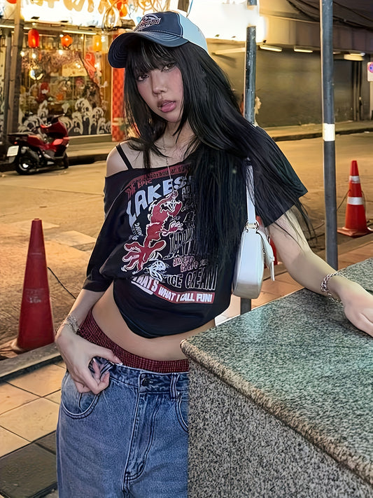 GHOSTWEAR Sexy One-Shoulder T-Shirt
