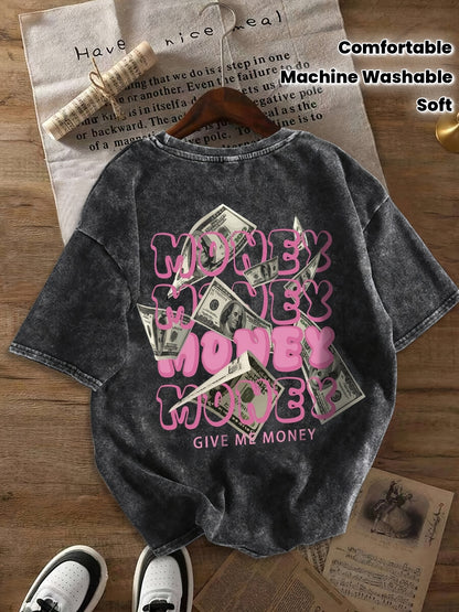 HOODHEX Vintage Money Graphic T-Shirt
