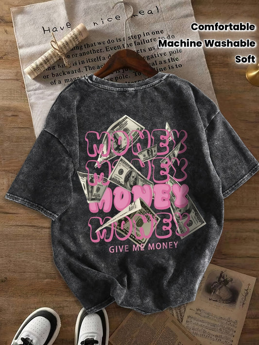 HOODHEX Vintage Money Graphic T-Shirt