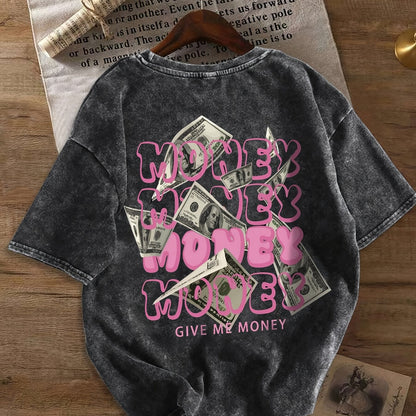 HOODHEX Vintage Money Graphic T-Shirt