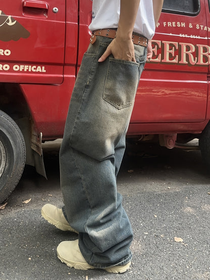 [Classic Hip-Hop Jeans] TitanPants  Rap Style Loose Wide-leg Jeans
