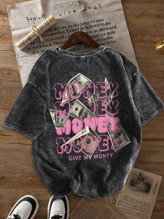 HOODHEX Vintage Money Graphic T-Shirt