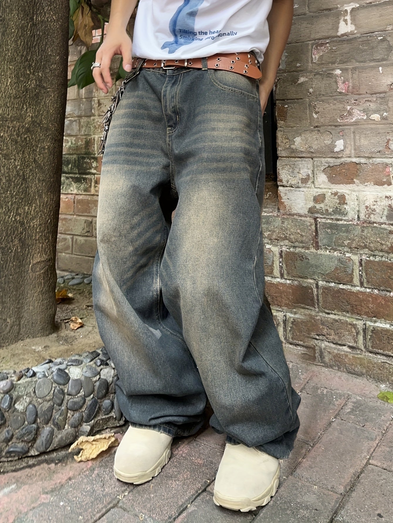 [Classic Hip-Hop Jeans] TitanPants  Rap Style Loose Wide-leg Jeans