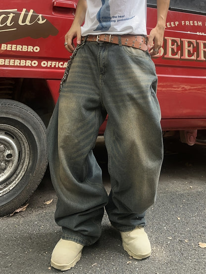 [Classic Hip-Hop Jeans] TitanPants  Rap Style Loose Wide-leg Jeans