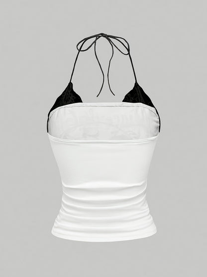 CHERRY VENOM New Fashionable Elegant Lace-Up Neckline Top